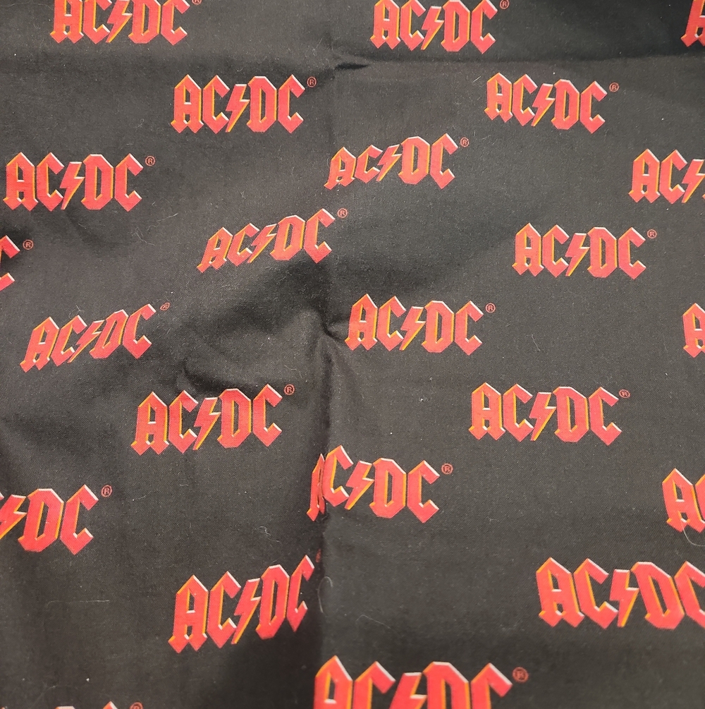Fabric AC/DC Red Logo Print